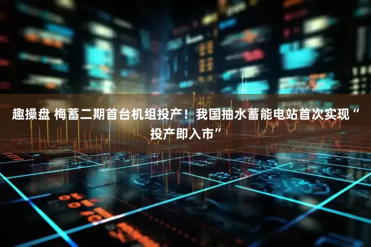 趣操盘 梅蓄二期首台机组投产！我国抽水蓄能电站首次实现“投产即入市”